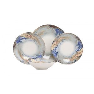 Porcelánová sada 24 ks talířů BlueEarth bílá/modrá vyobraziť