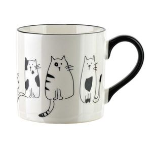 Porcelánový hrnek COTTELLO 370 ml bílý/černý vyobraziť