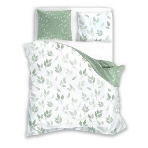 Povlečení z mikrovlákna SATYN 012 160x200 cm + 2x 70x80 cm bílo-zelené vyobraziť