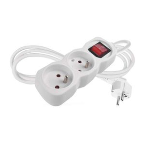 Prodlužovací kabel se 2 zásuvkami a vypínačem 1 mm² MEZA 1, 4 m bílý vyobraziť