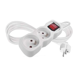 Prodlužovací kabel se 2 zásuvkami a vypínačem 1 mm² MEZA 2 m bílý vyobraziť