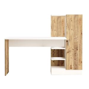 Psací stůl LAURA s vestavěnou skříňkou a policemi borovice/bílý vyobraziť