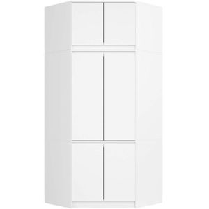 Rohová šatní skříň CLP 100 cm 6D bílá vyobraziť