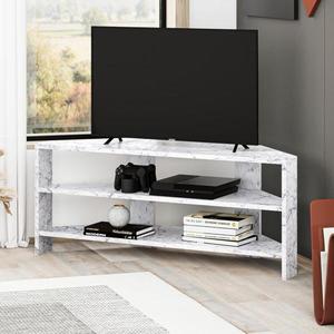 Rohový TV stolík Houseland Thales mramor Carrara vyobraziť