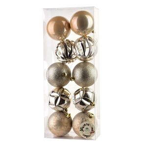 Sada 10 ks vánočních baněk Pisco 7, 5 cm champagne vyobraziť