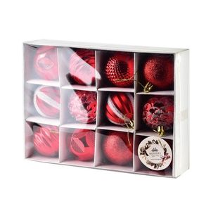 Sada 12 ks vánočních baněk Lila 6 cm červená vyobraziť