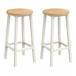 Sada 2 ks barových židlí Vasagle Pure bílá/světle hnědá vyobraziť