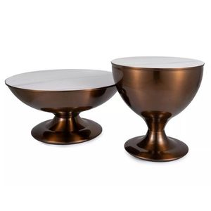 Sada 2 ks konferenčních stolků Salsa mramor/měď vyobraziť