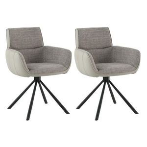 Sada 2 ks otočných jídelních křesel Ryker eko kůže hnědá vyobraziť