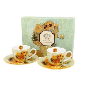 Sada 2 ks porcelánových hrnečků Van Gogh Sunflowers 90 ml vícebarevná vyobraziť