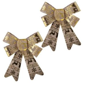 Sada 2 ks vánočních dekorativních mašlí Santa Lila Koka 18x15 cm hnědá vyobraziť