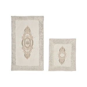 Sada 2 kusů koupelnových podložek Cream béžová vyobraziť