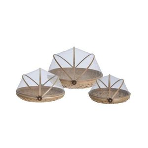 Sada 3 ks bambusových podnosů s moskytiérou YOLIA hnědá vyobraziť