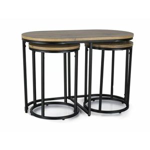 Sada 3 ks konferenčních stolků Twix černá/dub artisan vyobraziť