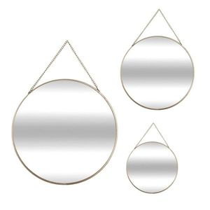 Sada 3 kulatých zrcadel DONKEL zlatá vyobraziť