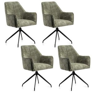 Sada 4 ks otočných jídelních křesel Fiori zelená vyobraziť