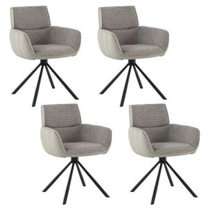 Sada 4 ks otočných jídelních křesel Ryker eko kůže hnědá vyobraziť