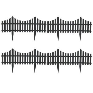 Sada 4 ks zahradních plůtků SOLIRA 60x32 cm černá vyobraziť