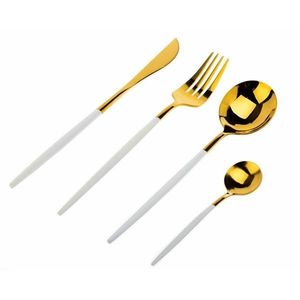 Sada 4 príborov Lijo Biele zlatá/biela vyobraziť