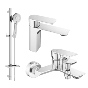 Sada baterií MEXEN ALEXA IV - umyvadlová baterie + vanová baterie se sprchou chrom vyobraziť