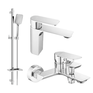 Sada baterií MEXEN ALEXA IX - umyvadlová baterie + vanová baterie se sprchou chrom vyobraziť