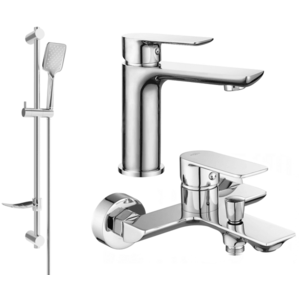 Sada batérií MEXEN ALFA IX - umývadlová batéria + vaňová batéria so sprchou chróm vyobraziť