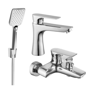 Sada batérií MEXEN AXEL XVI umývadlová batéria + vaňová batéria so sprchou chróm vyobraziť