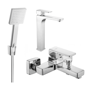 Sada baterií MEXEN CETUS VI umyvadlová baterie + vanová baterie se sprchou chrom vyobraziť