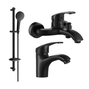 Sada baterií Mexen Fabia DB05 - umyvadlová baterie + vanová baterie se sprchou černá vyobraziť