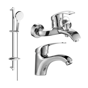 Sada baterií Mexen Fabia DB05 - umyvadlová baterie + vanová baterie se sprchou chrom vyobraziť