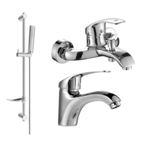Sada baterií MEXEN Fabia DF72 umyvadlová baterie + vanová baterie se sprchou chrom vyobraziť