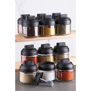 Sada dóz na korenie Genis 12 kusov čierna vyobraziť