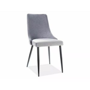 Sametová jídelní židle Piano II šedá vyobraziť