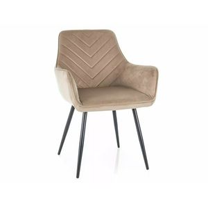 Sametové jídelní křeslo Fin béžové vyobraziť
