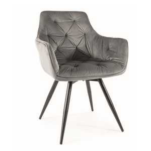 Sametové jídelní křeslo Mango šedé vyobraziť