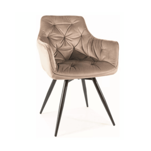 Sametové jídelní křeslo Mango tmavě béžové vyobraziť