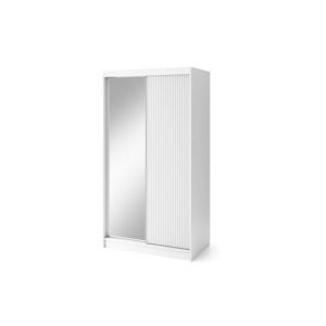 Šatní skříň Biancco se zrcadlem 120 cm bílá vyobraziť