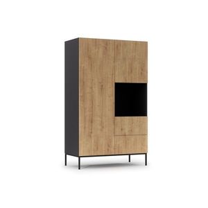 Šatní skříň Lanzzi 120 cm černá/dub Artisan vyobraziť