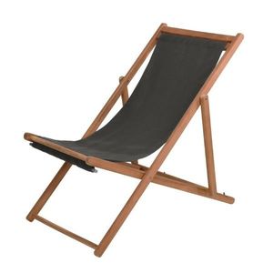 Skládací plážové lehátko Melva z masivu akáciové dřevo/černé vyobraziť