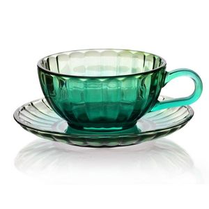 Skleněný šálek s podšálkem VINI 210 ml zelený vyobraziť