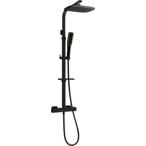 Sprchový set MEXEN CQ49 čierny/zlatý vyobraziť