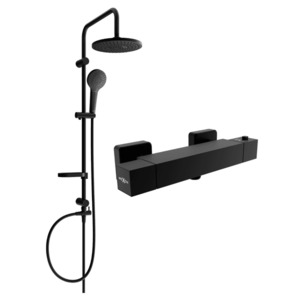Sprchový set MEXEN ERIK - termostatická baterie Cube černý vyobraziť