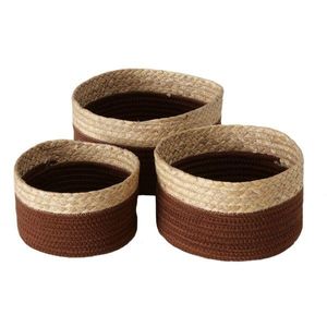 Súprava 3 jutových košov Len Brown vyobraziť