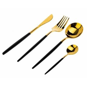 Súprava 4 príborov Lijo Black zlatá/čierna vyobraziť