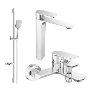 Súprava batérií MEXEN ALEXA VIII - umývadlová batéria + vaňová batéria so sprchou chróm vyobraziť