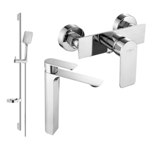 Súprava batérií MEXEN ALEXA XVI - umývadlová batéria + sprchová batéria so sprchou chróm vyobraziť