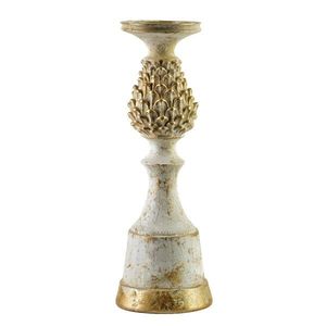 Svícen Santa Lila 19 cm bílo-zlatý vyobraziť