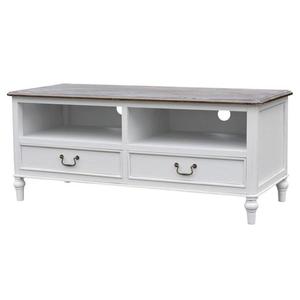 TV stolek Ravenna 120 cm z masivu bílý/tmavě hnědý vyobraziť