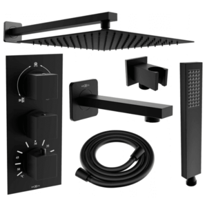 Univerzálny sprchový set podomietkový MEXEN CUBE DR02 30 cm čierny vyobraziť