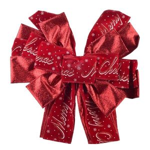 Vánoční dekorativní mašle Santa Lila 32x130 cm červená s nápisem Merry Christmas vyobraziť